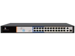 Scoop 24 Port Fast Ethernet AI PoE Switch with 2GE/1SFP Uplink