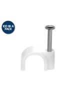 8mm Cable Clips 100 Pack White